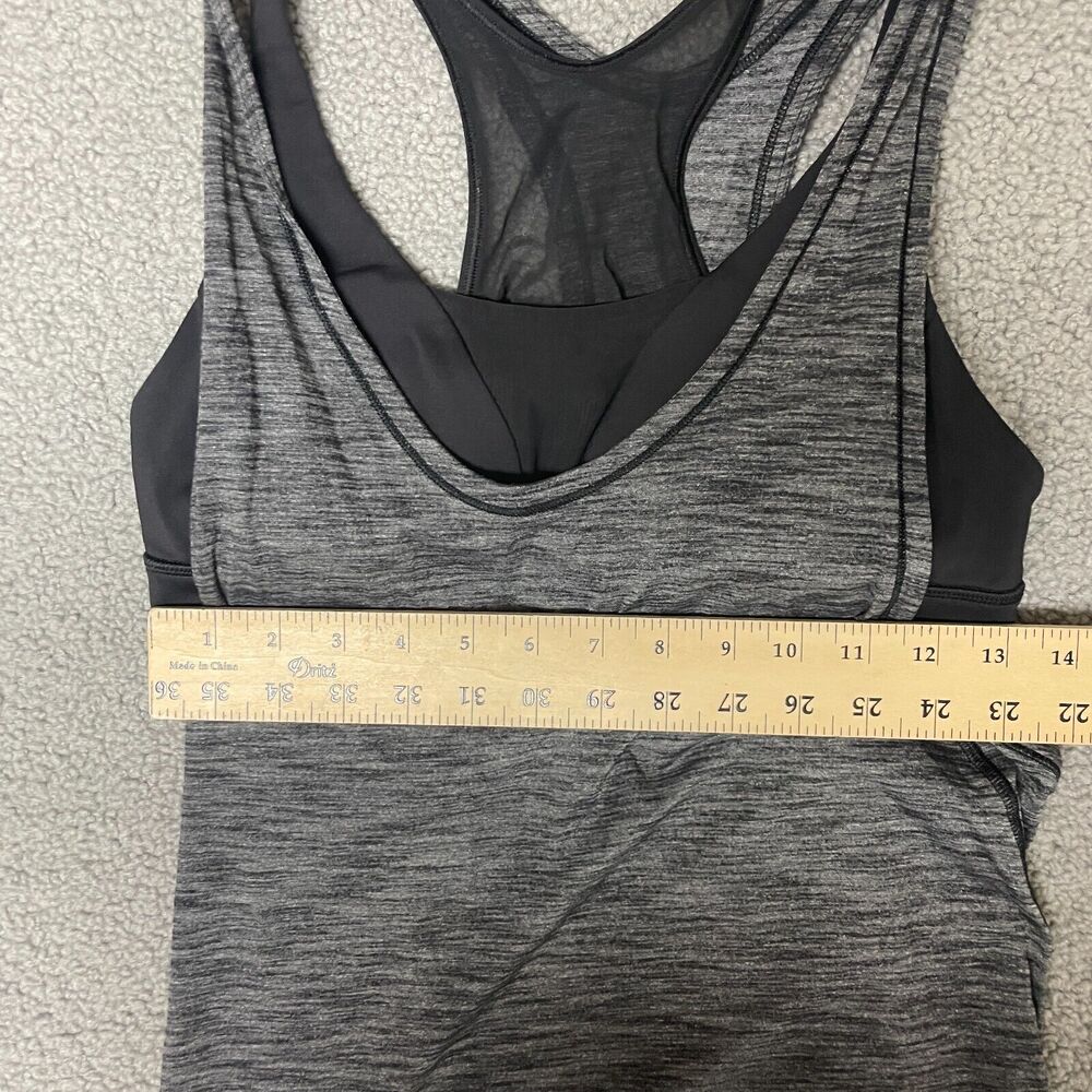 LULULEMON Glide and Stride Tank Heathered Black / Black‎ Size 10 Gray - Picture 4 of 6